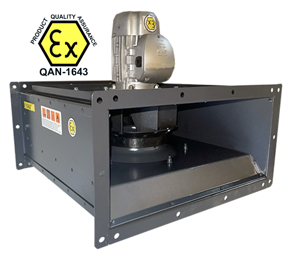 Patlayıcı Ortamlar için Dikdörtgen Kanal Fanları 