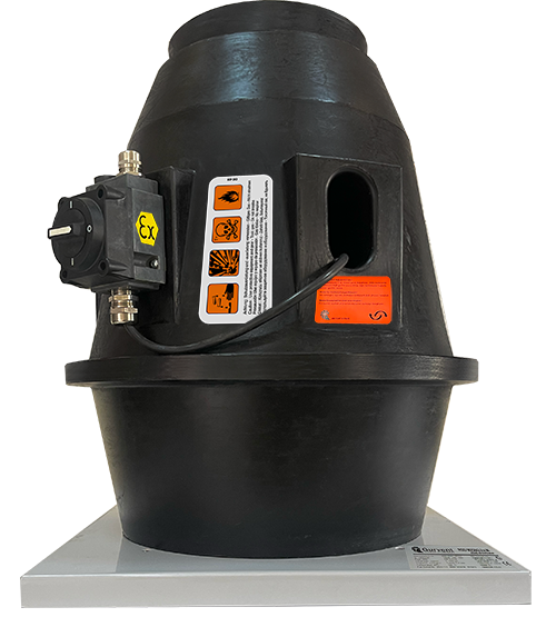 Vertical Discharge  Roof Fans for Explosive and  Corrosive Environments