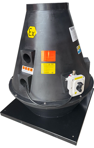 Patlayıcı ve Korozif Ortamlar için Dikey Atışlı Çatı Fanları
